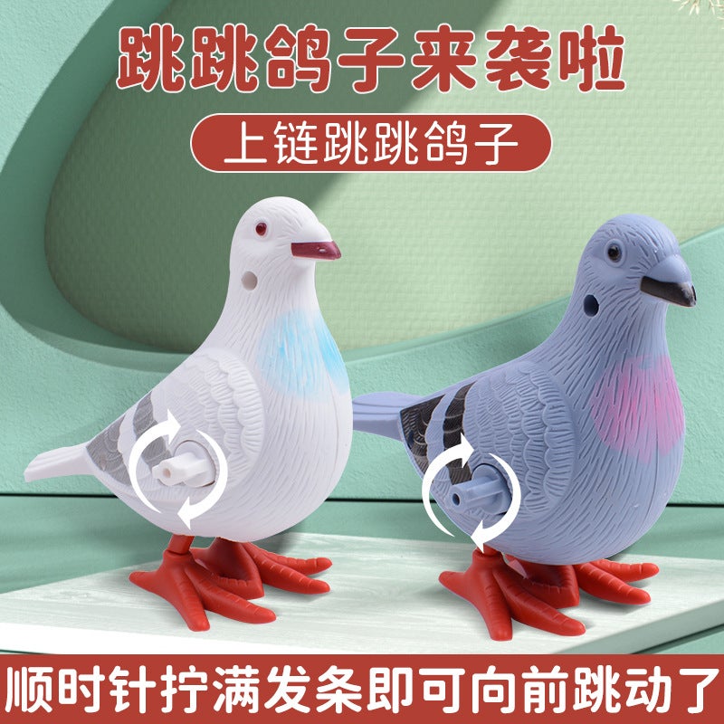Stall Net Red Hair Toy Bouncing Little Pigeon Simulation Animal Cute Winding Will Jump Baby Toys - Image 3