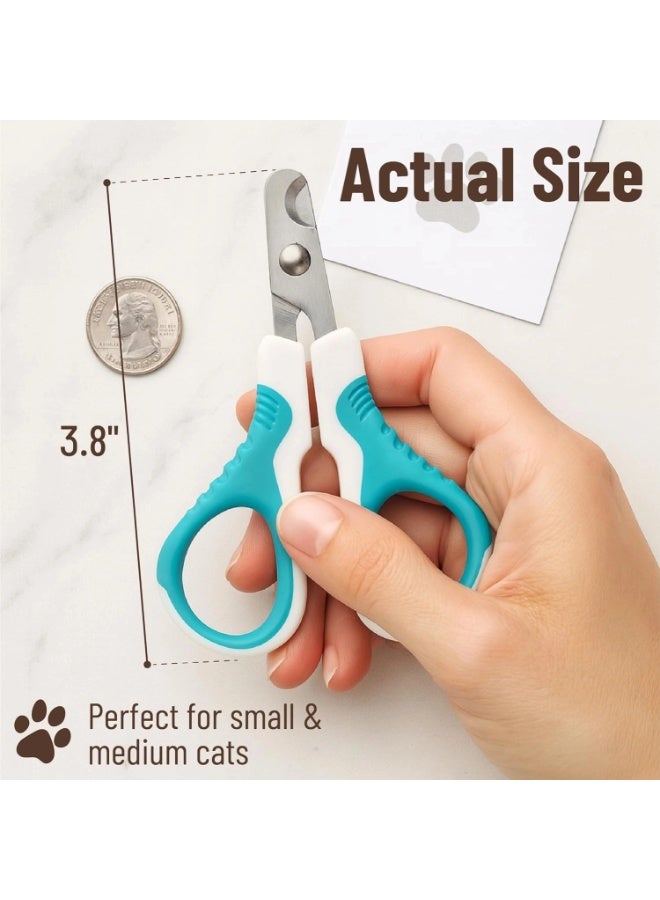 MonaPlay Professional Cat Nail Clippers, Small Pet Nail Trimmers for Cats, Kittens, Rabbits & Small Dogs, Safe Stainless Steel Blades, Ergonomic Grip & Safety Guard for Precise Grooming - Image 4