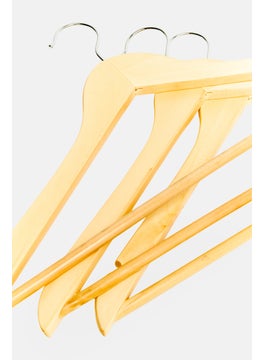 Catherine Malandrino 5 Pieces Clothes Wooden Hanger, Beige  - Image 2