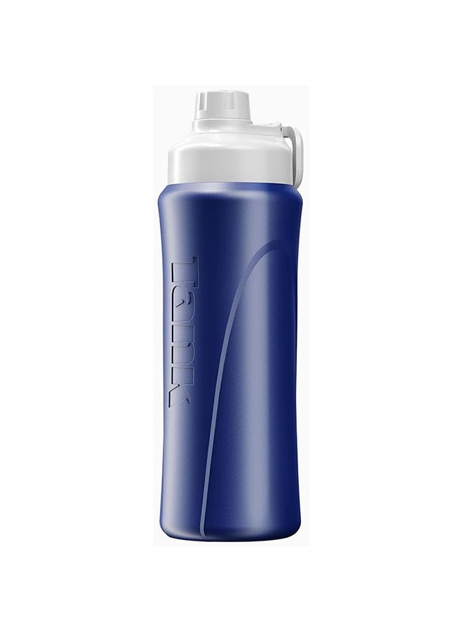 TANK زجاجة مياه بلاستيكية معزولة صغيرة 650 مل، أزرق داكن، خالية من BPA - Image 2