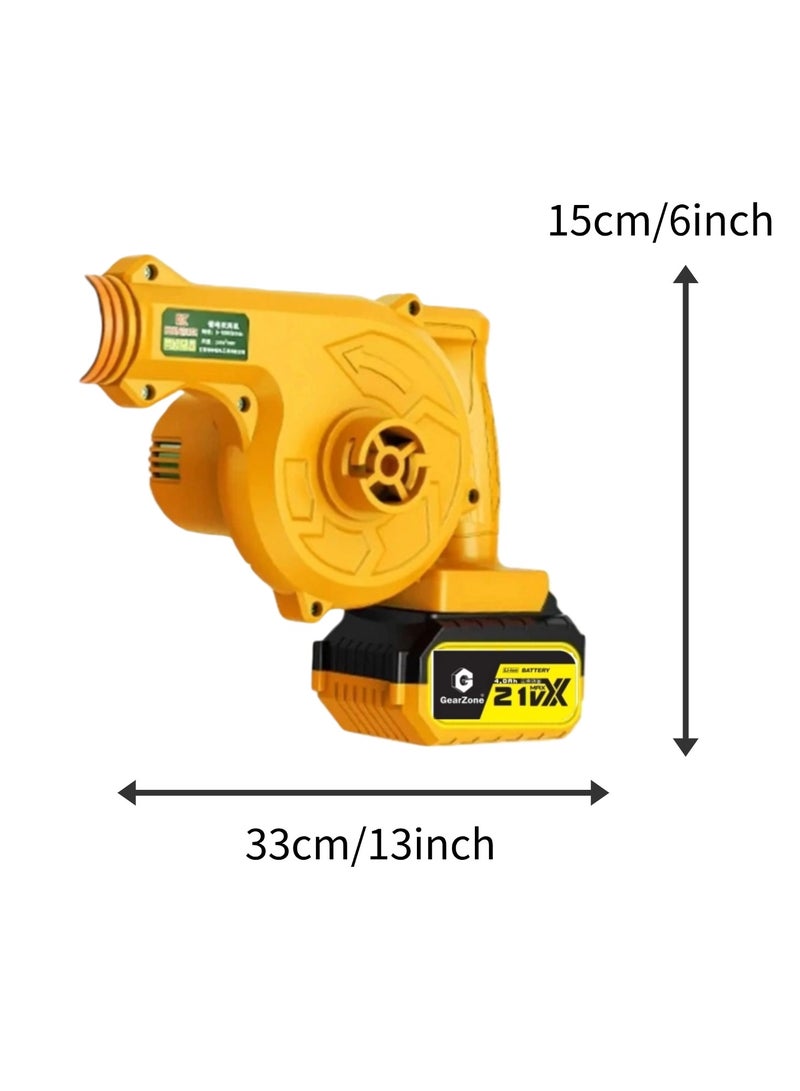 جيرزون منفاخ كهربائي متغير السرعة 21 فولت 10000 دورة في الدقيقة - 31500 دورة في الدقيقة للنفخ والشفط مع حقيبة تجميع للسيارة والمنزل والحديقة والاستخدام الخارجي - لون برتقالي - Image 3
