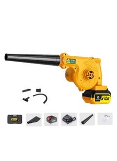 GearZone 21V Variable Speed electric Blower 10000RPM-31500RPM Blow and Suction with Collection Bag for Car Home Garden Outdoor Use-Orange Color  - Image 1