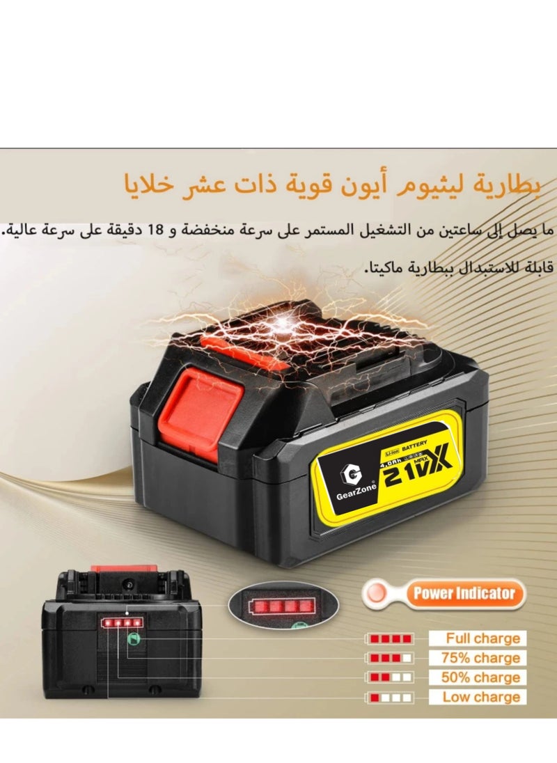 جيرزون منفاخ كهربائي متغير السرعة 21 فولت 10000 دورة في الدقيقة - 31500 دورة في الدقيقة للنفخ والشفط مع حقيبة تجميع للسيارة والمنزل والحديقة والاستخدام الخارجي - لون برتقالي  - Image 4