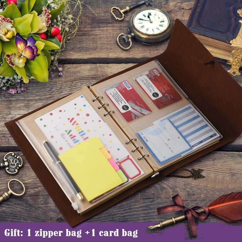 OMEYA Leather Journal Notebook, Refillable Writing Journal Diary Planner, Gifts For Women,Men, Girls, Sister, Friends(Purple, A5-9.3''Ã—6.3'') - Image 5