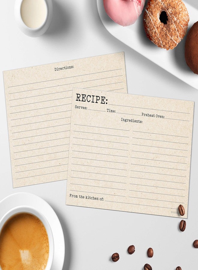 321 دن بطاقات وصفات 321Done مقاس 5x7 (مجموعة من 50 بطاقة) - ورق كرافت بني عتيق - من مطبخ - وجهان - مثالية لحفلات الزفاف، وحفلات استقبال المولود، وتبادل هدايا الوصفات - صنع في الولايات المتحدة الأمريكية - تصميم ريفي بسيط - حجم كبير جدًا - Image 3