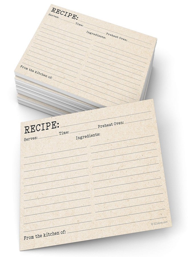 321 دن بطاقات وصفات 321Done مقاس 5x7 (مجموعة من 50 بطاقة) - ورق كرافت بني عتيق - من مطبخ - وجهان - مثالية لحفلات الزفاف، وحفلات استقبال المولود، وتبادل هدايا الوصفات - صنع في الولايات المتحدة الأمريكية - تصميم ريفي بسيط - حجم كبير جدًا - Image 1