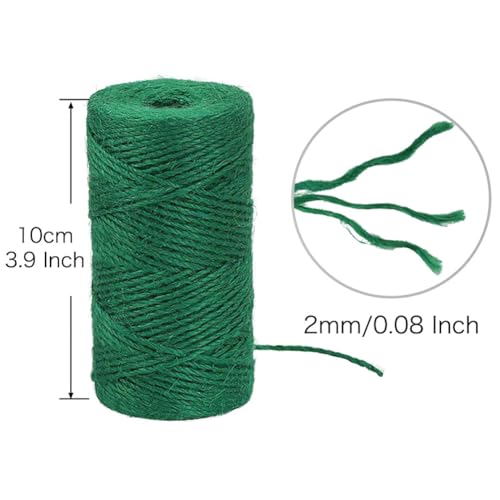 Vivifying 328 Feet Green Garden Twine, Natural 2mm Jute Twine for Floristry, Bundling, Crafts, Chistmas Wrapping (Dark Green) - Image 2