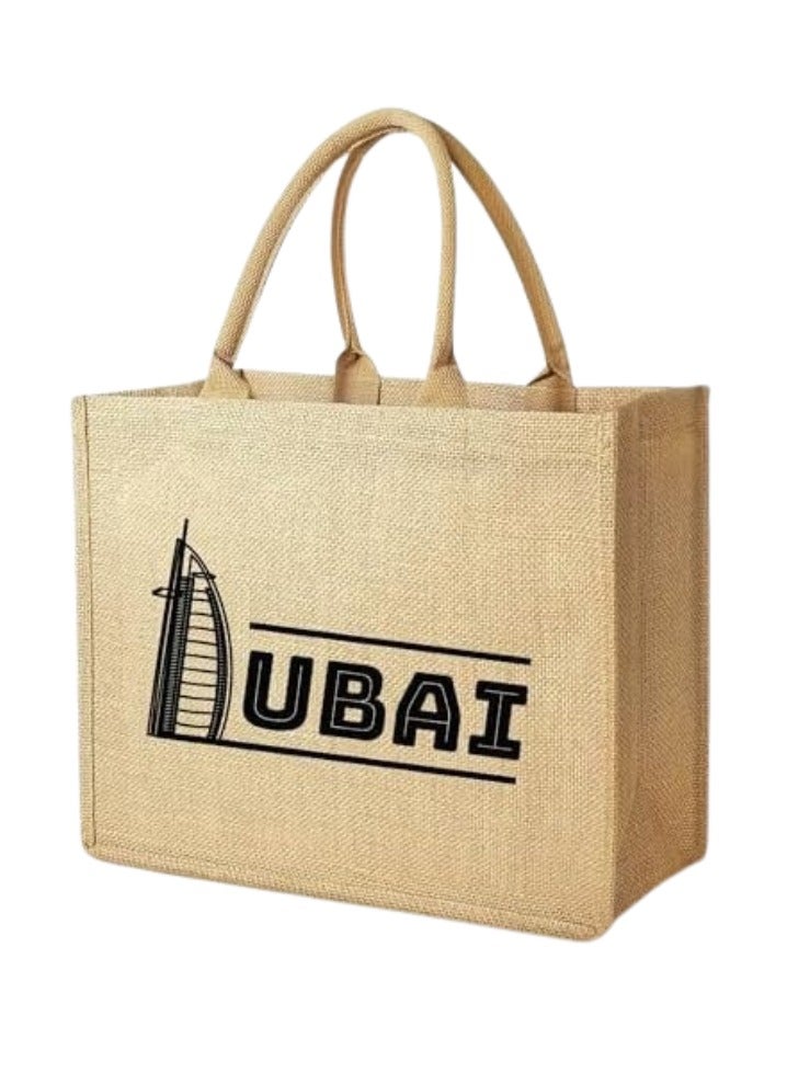 Pearl Coast Dubai Souvenir Jute Bag – EcoChic Tote Bags | Pack of 12 | Durable, Stylish & Reusable - Image 2