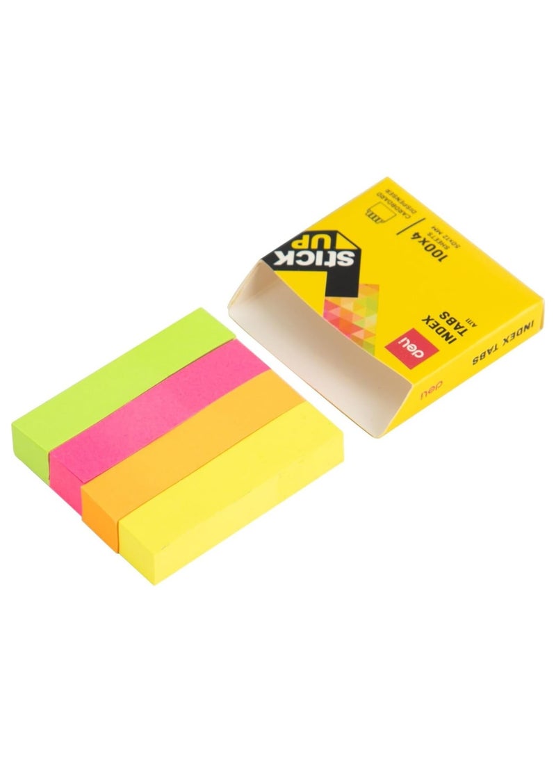 Deli 400-Piece Paper Index Tabs 50x12mm Size In Cardboard Dispenser Multicolour  - Image 2