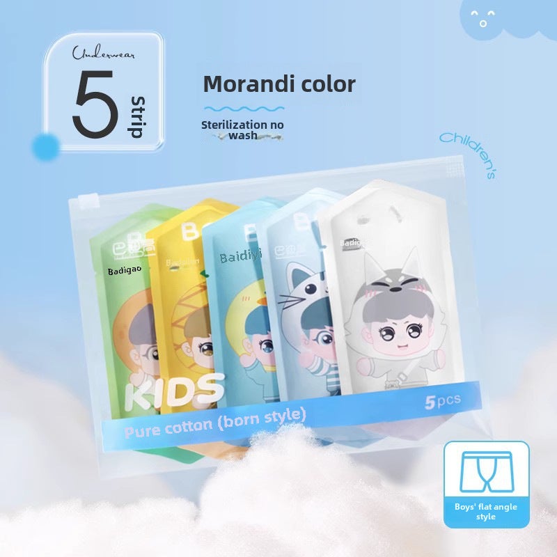 Generic Kids Cotton Disposable Underwear Set Boys Boxer Color 5 Pack