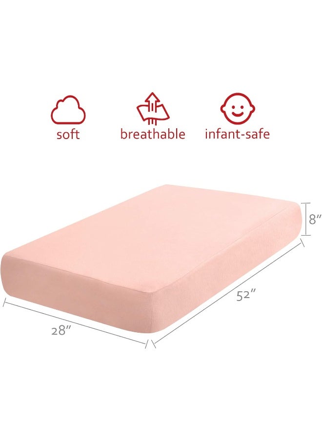 Moonsea Moonsea Flannel Crib Sheet for Girl, 100% Cotton Flannel, Heavenly Soft Fitted Crib Sheet for Standard Crib (28" X 52") and Toddler Mattresses Warm, Pink  - Image 3