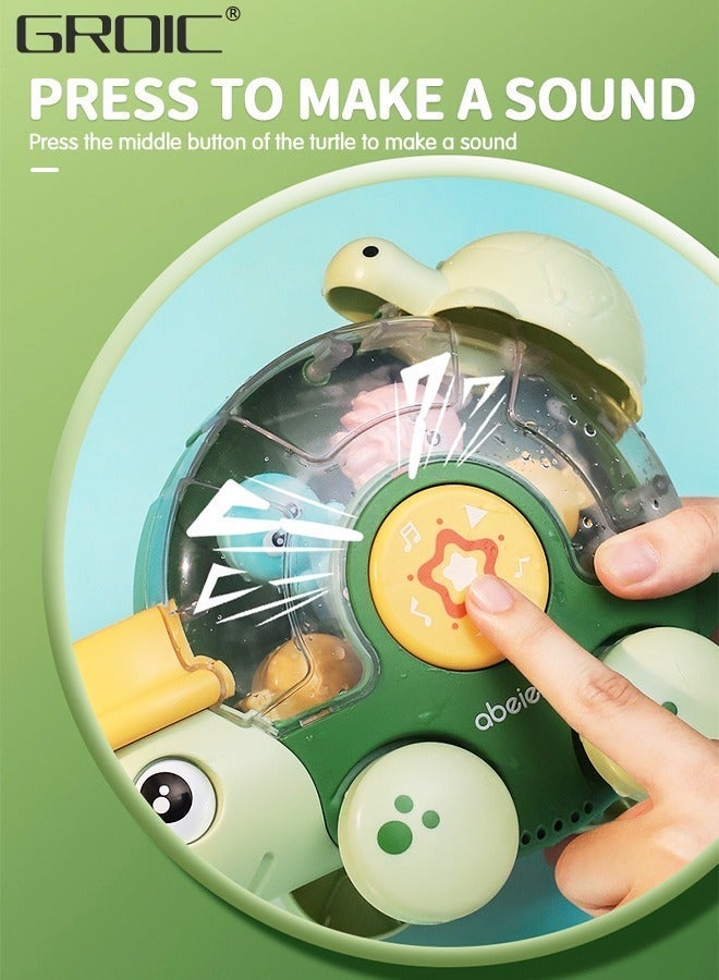 GROIC Turtle Bath Toys for Toddlers, New Born Bathtub Water Toy Interactive Multicolored Infant Bathroom Shower with Rotatable Waterwheel Eyes, Baby and Car - Image 5