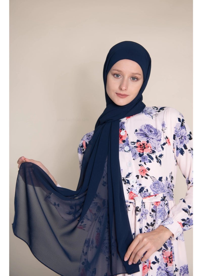 BHNS Hijab VIP veil, women's scarf, soft laser chiffon in elegant modern colors, with a hidden cotton bandana For more comfort and high stability on the head for women  - Image 2