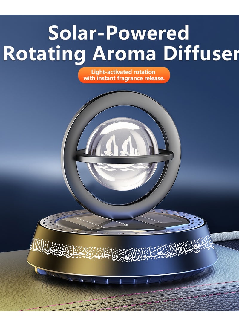 Car Air Freshener - Solar Powered Automatic Fragrance Diffuser with Fashion Design, Easy Clip-on Installation for Car/Office/Home, Ideal Gift for Car Owners (Black, Ocean) - Image 3