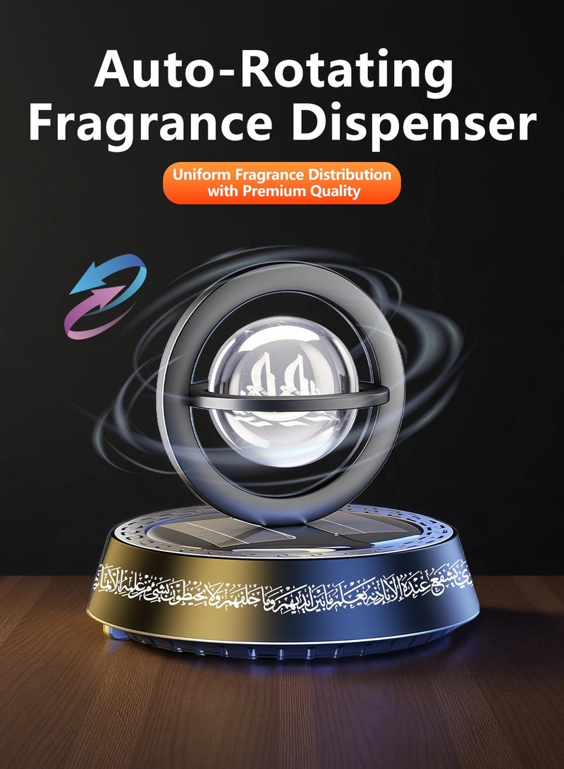 Car Air Freshener - Solar Powered Automatic Fragrance Diffuser with Fashion Design, Easy Clip-on Installation for Car/Office/Home, Ideal Gift for Car Owners (Black, Ocean) - Image 4