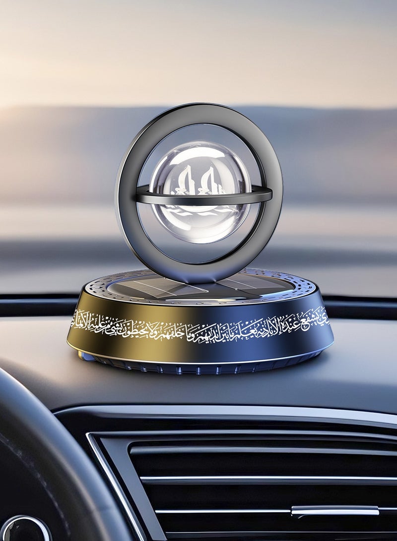 Car Air Freshener - Solar Powered Automatic Fragrance Diffuser with Fashion Design, Easy Clip-on Installation for Car/Office/Home, Ideal Gift for Car Owners (Black, Ocean) - Image 5