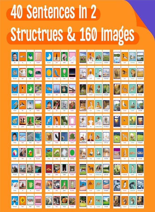 SpriteGru Sentence Flip Charts, 80 Double Sided Cards 40 Sentences, Learn Parts of Speech Who/What/Where Sentence Building Freestanding Flip Chart Educational Tool for Preschool Kindergarten 1st 2nd Grade - Image 3