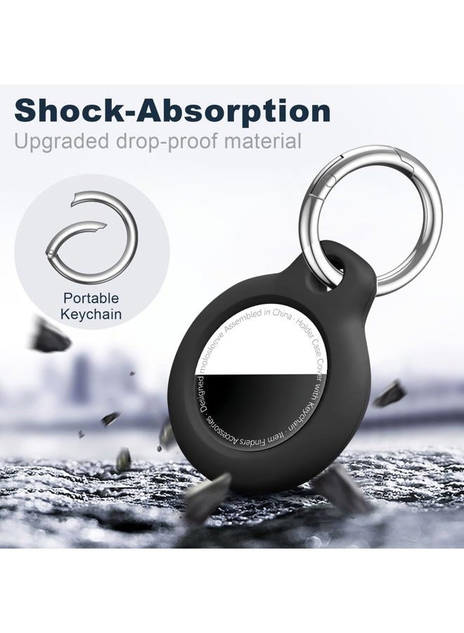 MOLOSLEEVE 1|2|4 Pack for Airtag Holder Case with Keychain, Shockproof GPS Cover Anti-Scratch Key Chain for Air Tags, for Airtag Accessories for GPS Item Tracker Cases for Bags, Luggages, Black - Image 5