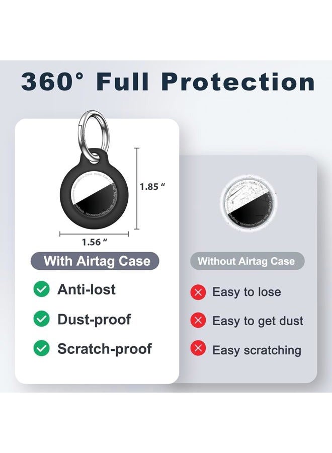 MOLOSLEEVE 1|2|4 Pack for Airtag Holder Case with Keychain, Shockproof GPS Cover Anti-Scratch Key Chain for Air Tags, for Airtag Accessories for GPS Item Tracker Cases for Bags, Luggages, Black - Image 4