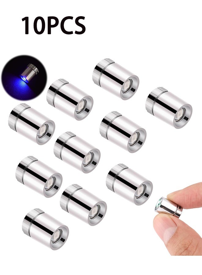 مصباح LED صغير، 10 أسطوانة ضوء صغيرة تعمل بالبطارية لمشاريع الحرف اليدوية، أضواء LED صغيرة لبيوت الدمى، شخصيات الحركة، بناء الألعاب (أزرق) - Image 1