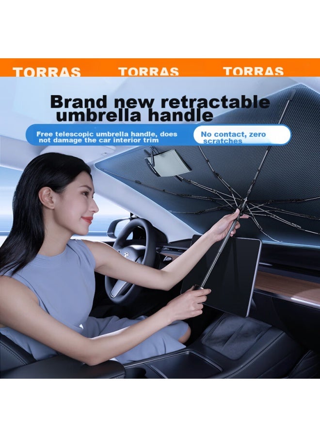 Torras Car Sunshade, Front Windshield Sunshade, Interior Sun Protection, Heat Insulation, Windproof, Glass Curtain, Light-blocking Panel, Car Sun Umbrella - Image 5