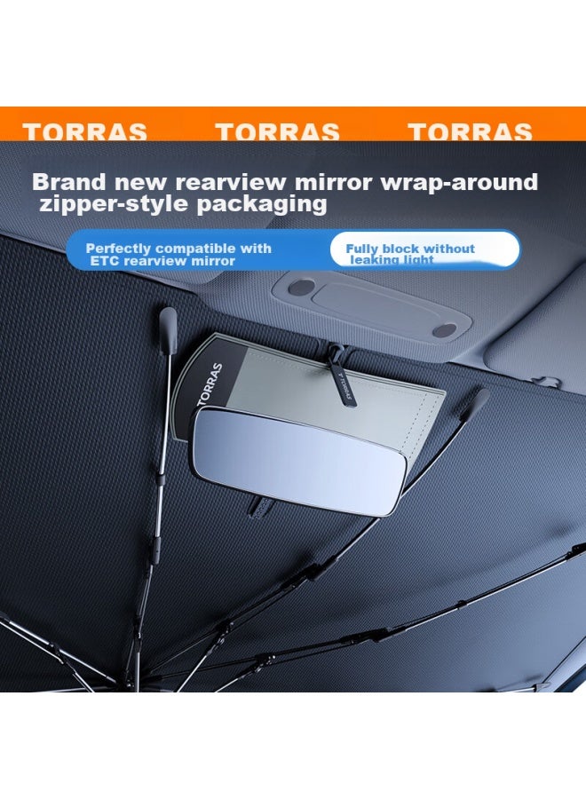 Torras Car Sunshade, Front Windshield Sunshade, Interior Sun Protection, Heat Insulation, Windproof, Glass Curtain, Light-blocking Panel, Car Sun Umbrella - Image 4