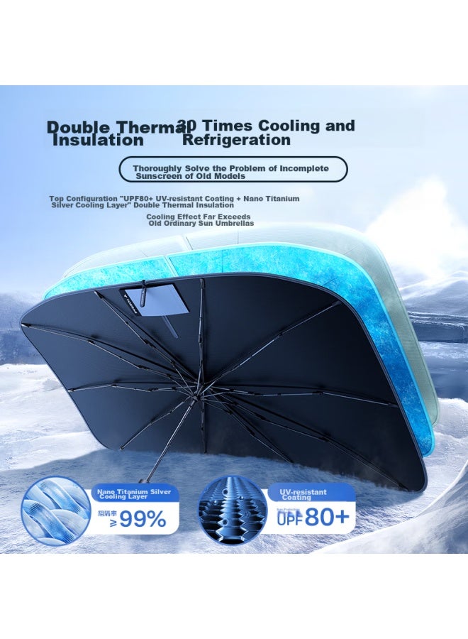 Torras Car Sunshade, Front Windshield Sunshade, Interior Sun Protection, Heat Insulation, Windproof, Glass Curtain, Light-blocking Panel, Car Sun Umbrella - Image 2