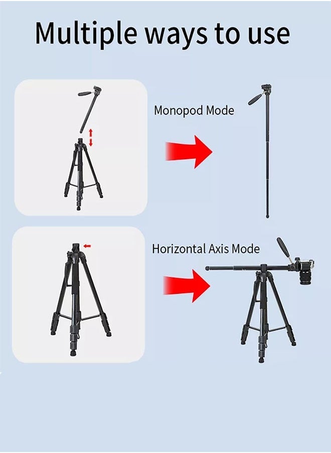 Jmary KP-2294 Multifunctional Professional Tripod With Multi Angle Adjustment Black - Image 5