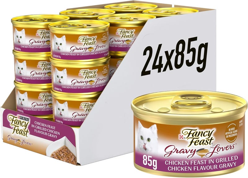 Fancy Feast Purina Gravy Lover Chicken Wet Cat Food 85g (Pack of 24) - Image 1