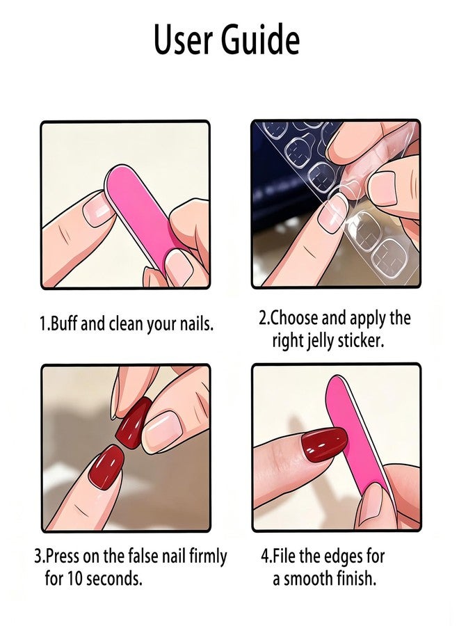 FFZDENA Press On Nails, Stick On Nails for Daily Wear and Special Occasions, Easy DIY Nail Art Solution with 24 Nail Tips, Fake Nails for Women and Nails Press Ons - Image 5