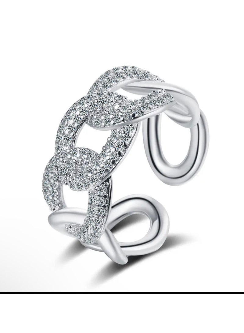 استراتيجية خاتم من الفضة الإسترليني عيار 925 مرصع بحجر الزركونيا - Image 2