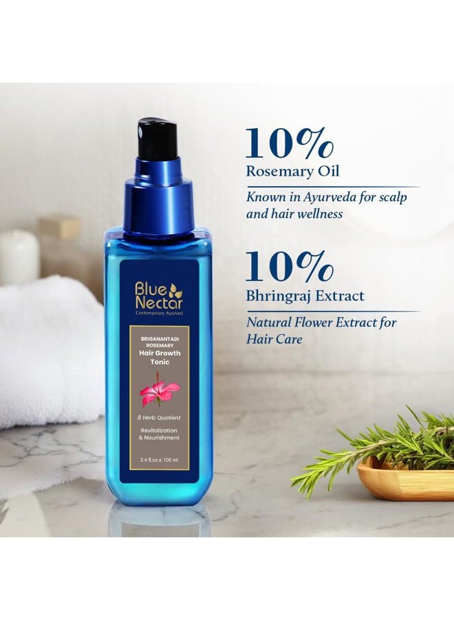 Blue Nectar Advanced Plant-Based Rosemary Hair Growth Serum, Natural Alternate for Redensyl for Hair Growth | Ayurvedic Hair Serum for Women & Men for Healthy Hair & Scalp (8 Herbs, 100 ml) - Image 3