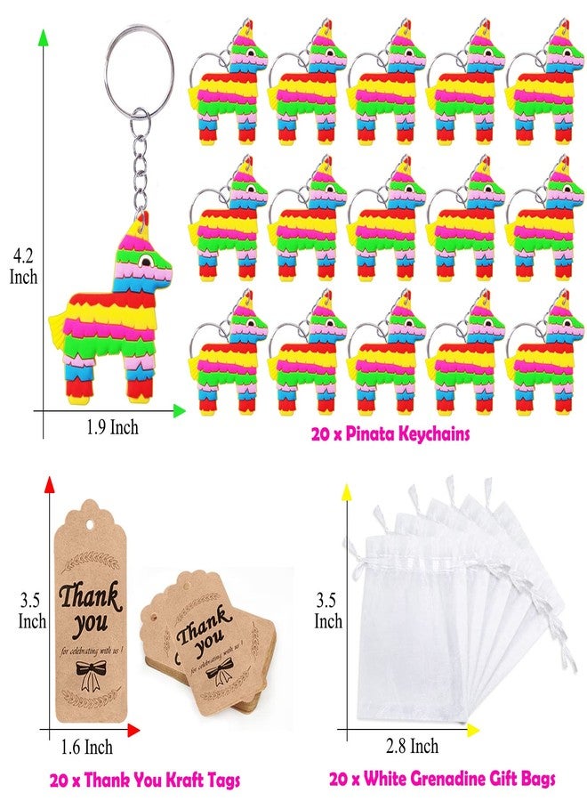 CiciBear 60 Pack Mexico Donkey Party Decorations for Guests, 20 Donkey Keychains, 20 Tags and 20 Gift Bags for Mexican Fiesta Party, Cinco De Mayo Party, Birthday, Bachelorette - Image 2