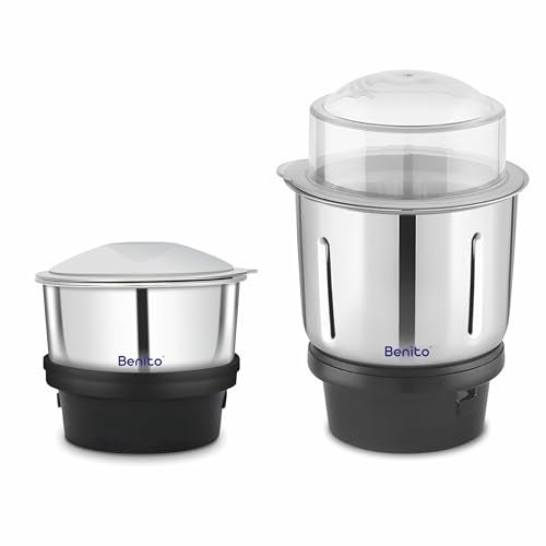 Benito Combo Chutney Jar (200ml & 600ml) for Mixer Grinder – Compatible with 4-Teeth Coupler & Dual Locking System - Image 1