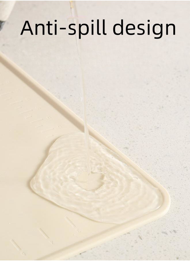 WAOKN - Food Grade Silicone Baking Mat (60 x 40 cm, off-white) Silicone Mat Baking Mat Dough Mat Rolling Mat - Non-stick Super Stable Anti-Slip - Image 1