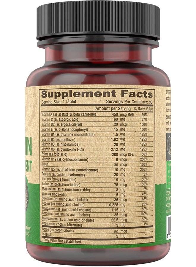 Deva Vegan Vitamins Vegan Multivitamin, Mineral Supplement, 90 Tablets - Image 2