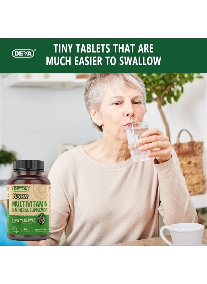 Deva Vegan Vitamins Deva Vegan Multivitamin and Mineral Supplement - Once-Per-Day Formula with Greens - Vitamins A, C, D, E, B Complex, High-Potency Formulation for Daily Health and Wellness- 90 Tiny Tablets, 1-Pack  - Image 5