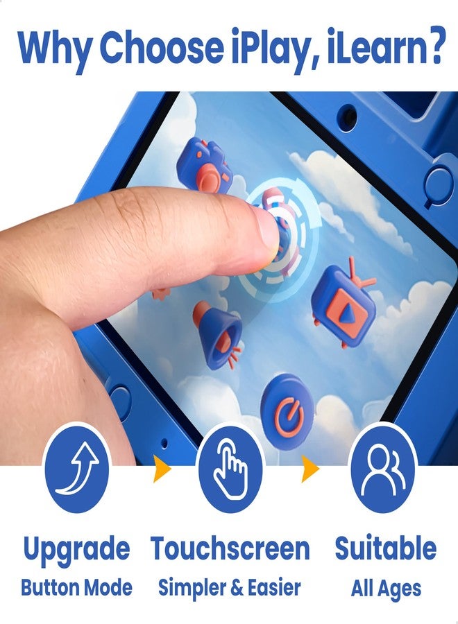 آي بلاي، آي ليرن كاميرا iPlay و iLearn للأطفال بشاشة لمس، كاميرا فيديو رقمية عالية الدقة 1080P للأطفال الصغار من 3 إلى 6 سنوات، كاميرا روبوت محمولة للسفر مع بطاقة ذاكرة SD سعة 32 جيجابايت، هدية عيد ميلاد للأولاد من 4 إلى 8 سنوات، هدية للأطفال من 5 إلى 12 سنة - Image 2