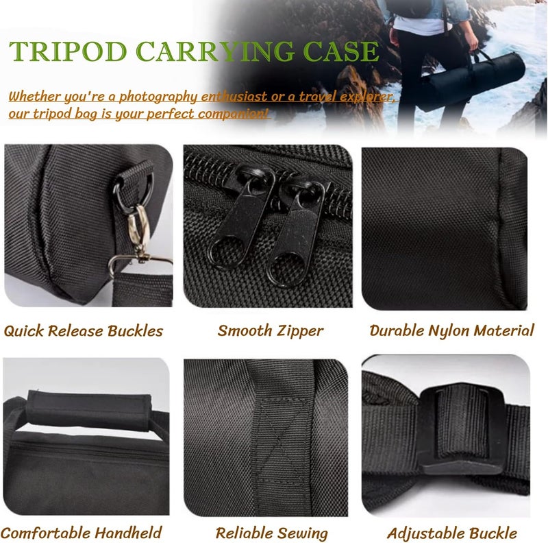 BLIRITEL 27.6 inch Tripod Carrying Case, Heavy Duty Padded Tripod Bag with Shoulder Strap for Light Stand,Monopods,Umbrellas,Softbox,Boom Stands and Tripod Photography Accessories (27.6 x 5.12 Inch) - Image 4