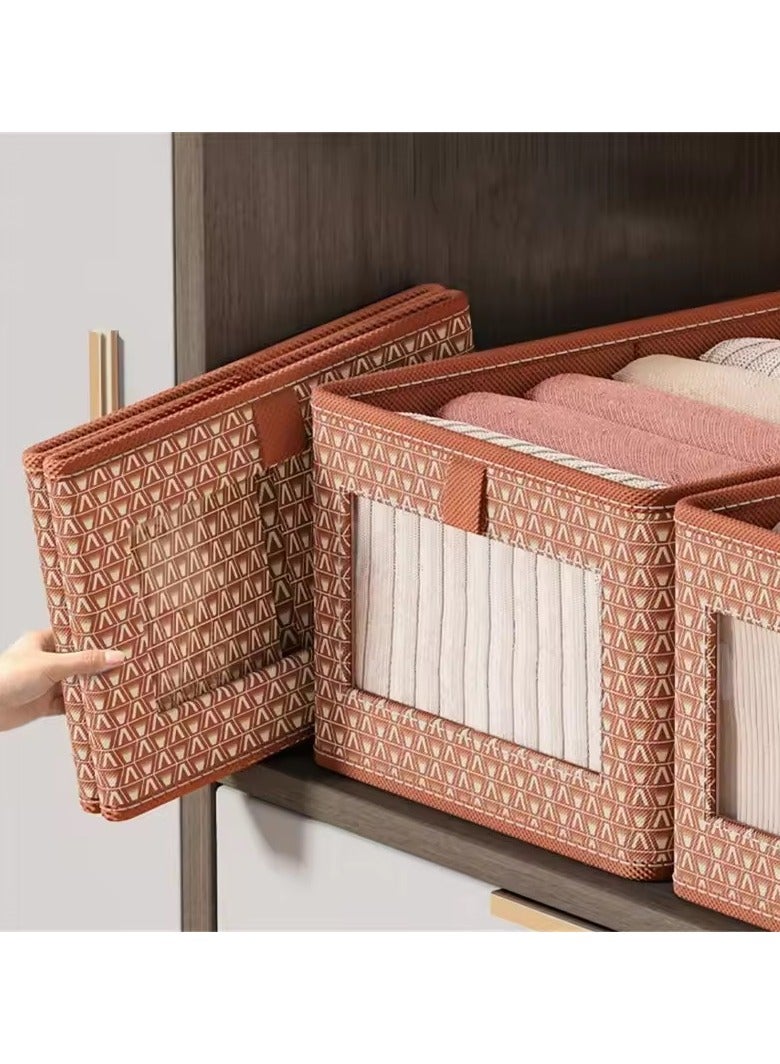 DIOTTI 4-Pack Foldable Closet Storage Boxes – Washable Fabric Bins with Handles, Cube Organizers for Clothes, Wardrobe, Bedroom, Home, and Office - Image 2