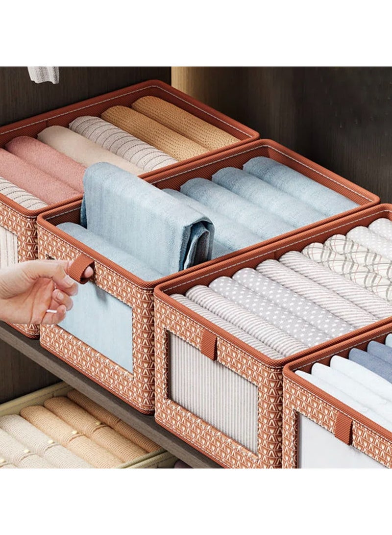 DIOTTI 4-Pack Foldable Closet Storage Boxes – Washable Fabric Bins with Handles, Cube Organizers for Clothes, Wardrobe, Bedroom, Home, and Office - Image 3