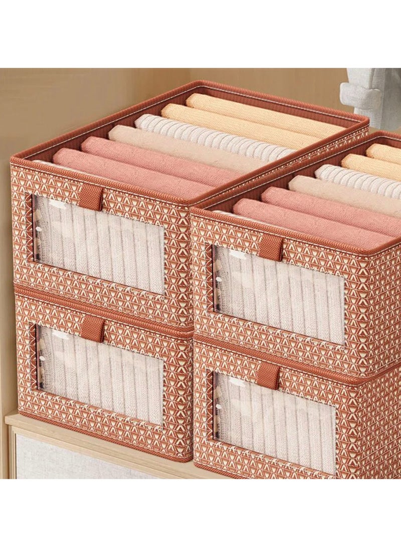 DIOTTI 4-Pack Foldable Closet Storage Boxes – Washable Fabric Bins with Handles, Cube Organizers for Clothes, Wardrobe, Bedroom, Home, and Office - Image 4