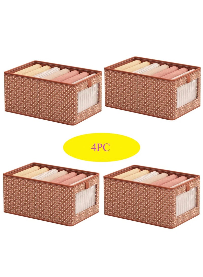 DIOTTI 4-Pack Foldable Closet Storage Boxes – Washable Fabric Bins with Handles, Cube Organizers for Clothes, Wardrobe, Bedroom, Home, and Office - Image 5