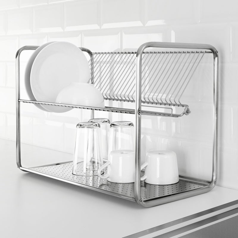 ORDNING Dish Drainer, Stainless Steel, 2-Tier, 50x27x36 cm - Image 3