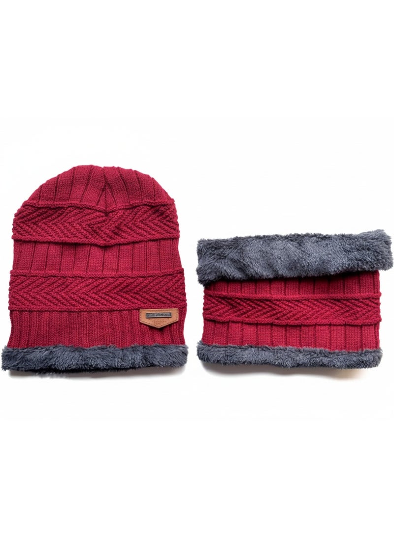 2 Pcs Kids Winter Hat and Scarf Set Ages 3 to13 Warm Knit Beanie with Plush Lining for Boys and Girls - Image 3