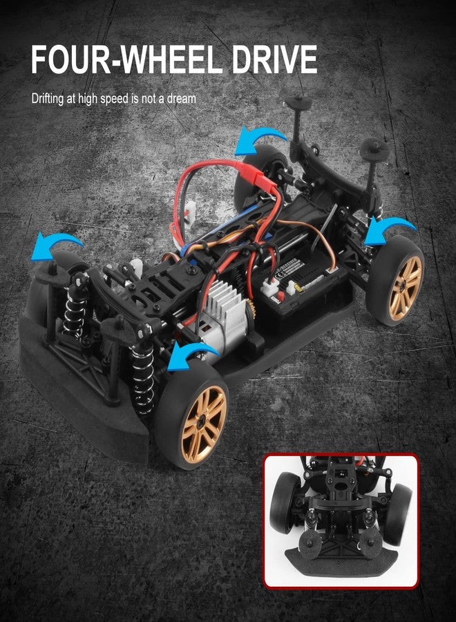 GoolRC سيارة جولة عن بعد GoolRC، مقياس 1:18، 2.4GHz، 4WD، سرعة عالية 30 كم/س، سيارة سباق تحكم عن بعد مع شريط ضوء LED وبطاريتين للبالغين والأطفال - Image 3