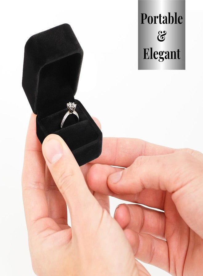 ZAVOOS 20 Pieces Velvet Ring Box, Earring Jewelry Gift Display Case, Black Square Ring Pendant Storage Holder for Proposal Engagement, Wedding, Anniversary - Image 3