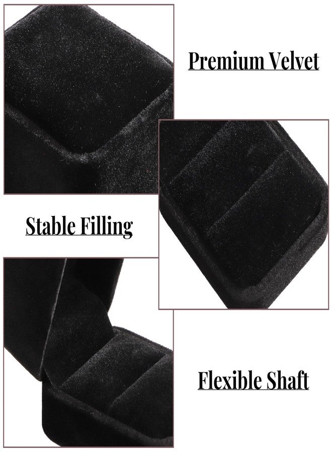 ZAVOOS 20 Pieces Velvet Ring Box, Earring Jewelry Gift Display Case, Black Square Ring Pendant Storage Holder for Proposal Engagement, Wedding, Anniversary - Image 4