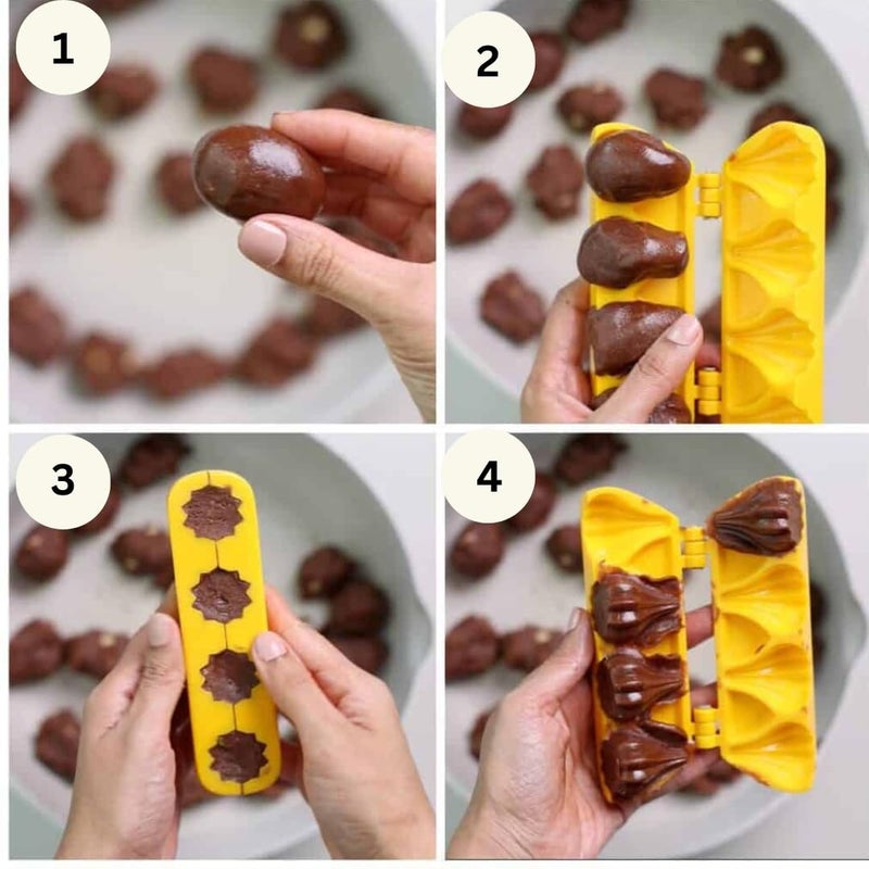 LEGACYCART 16 Cavity Silicone Modak Mould and 4 Cavity Plastic Sancha Patti Modak Maker for Making Chocolate Cake Cupcake Decoration MODAK for Ganpati Bappa Ganesh Chaturthi Festival Pack of 2 - Image 4