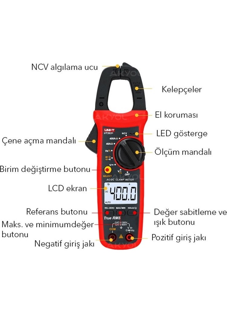 Ut 203+ 400A Digital Clamp Meter - pzsku/ZD42754243C207BE43675Z/45/_/1728061496/6b2dc76f-ee11-497d-a998-4953e1c93881